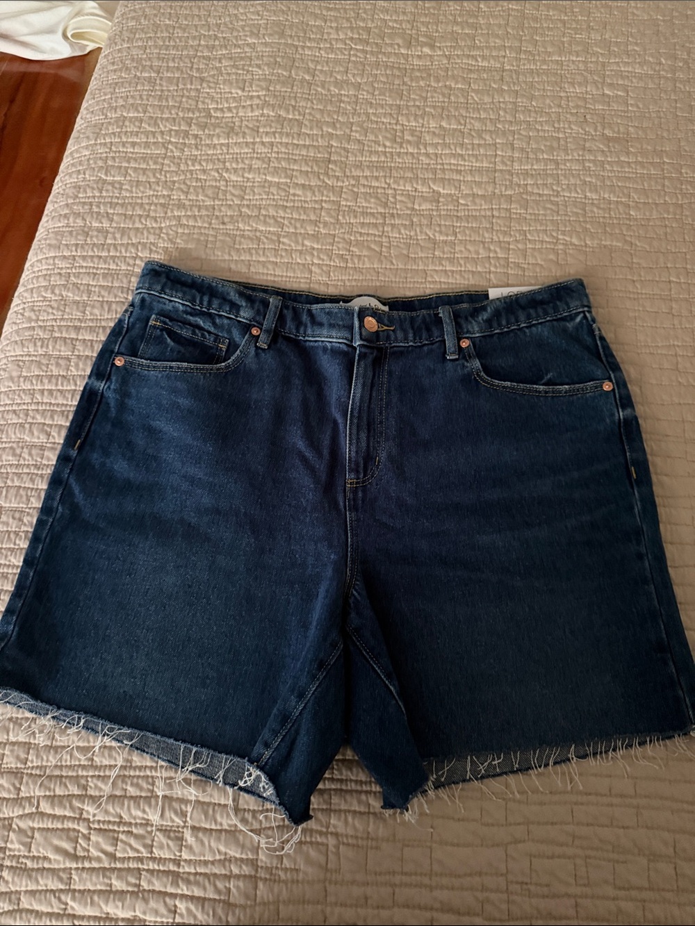 Dark Blue Denim Cutoff Shorts - Classic Casual